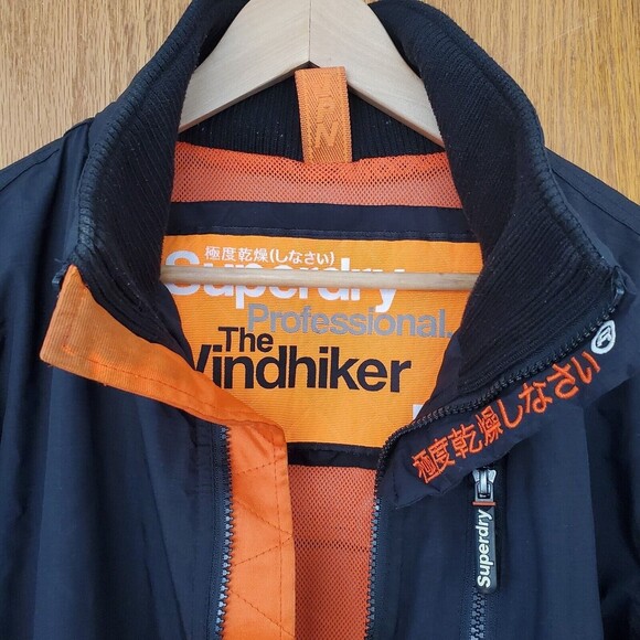 SuperDry Japan Professional The Windhiker Jacket Men's Size L Black/Orange Zip - Picture 8 of 16